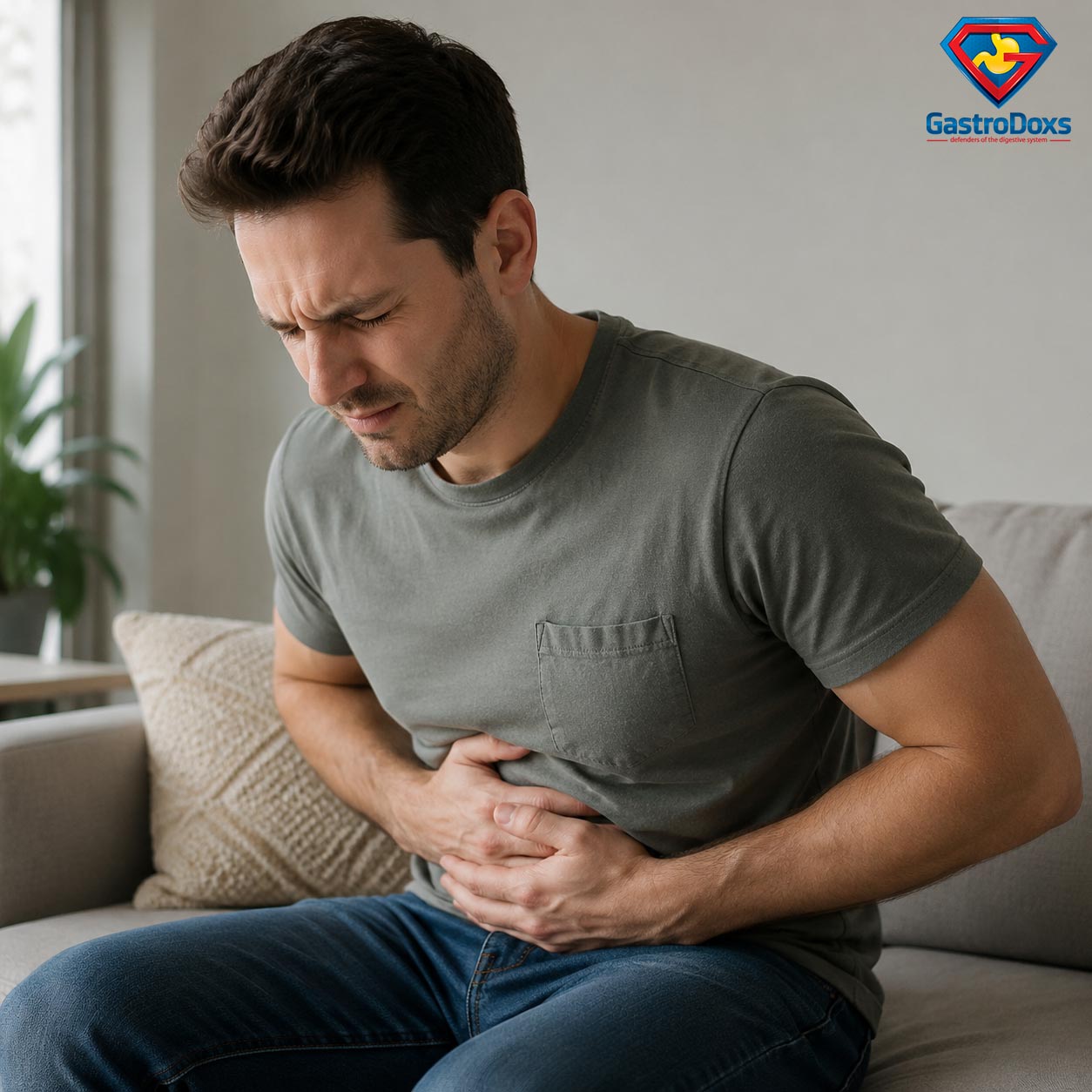 Patient experiencing upper abdominal discomfort and bloating from dyspepsia