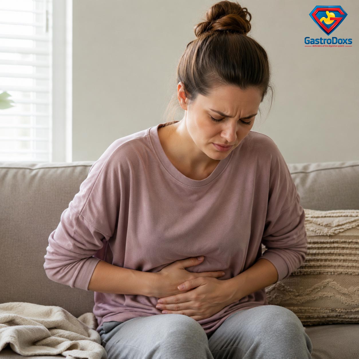 Medical illustration showing the gastrointestinal tract and common digestive disorder locations