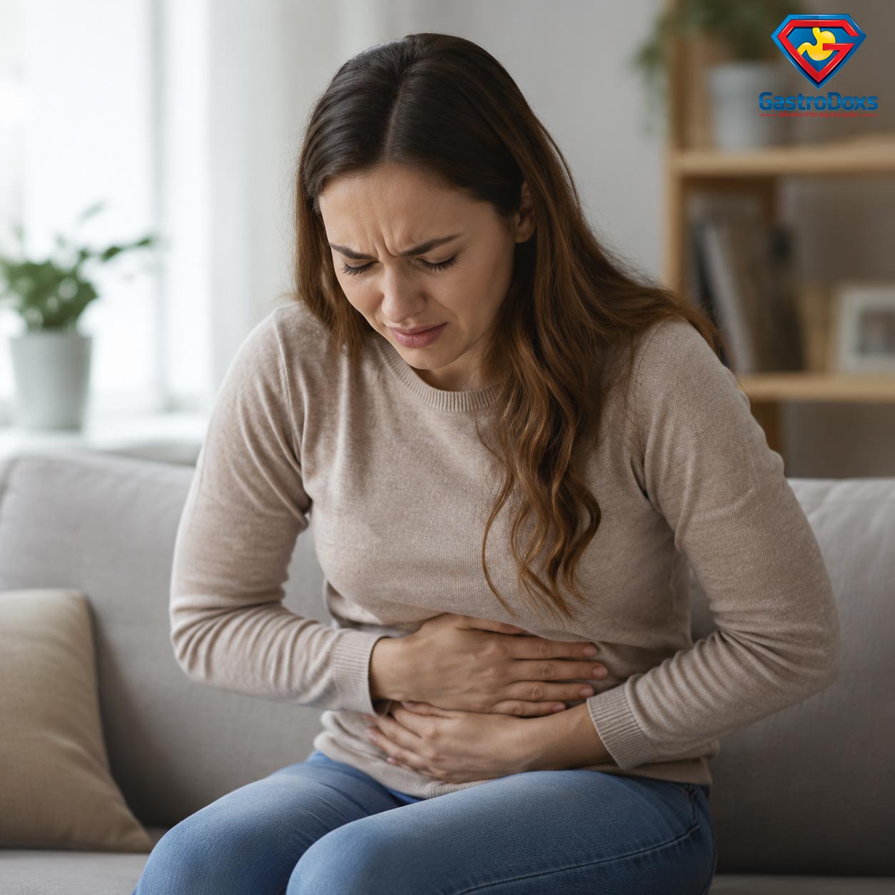 Patient experiencing indigestion symptoms with upper abdominal discomfort